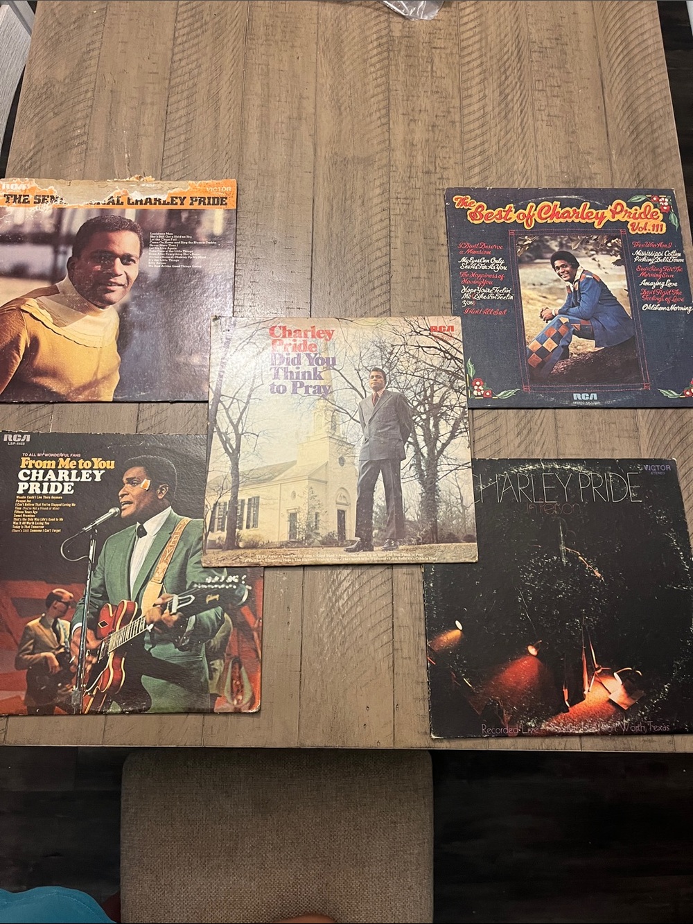 Charley Pride Vinyl Record Lot - Multiple Albums - Brown & Black Covers